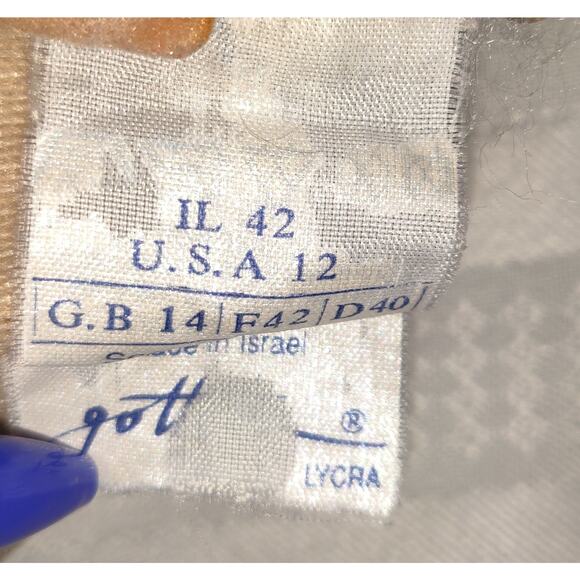 Vintage Gottex One Piece Swimsuit 12 Black White Gold Geometric Design Checkered - Picture 9 of 16